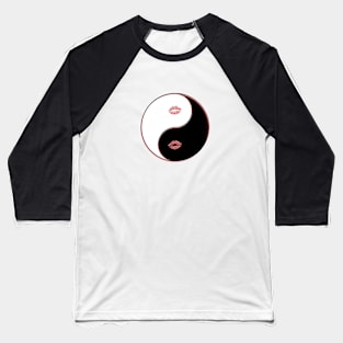 yin yang balance harmony design eastern philosophy lips Baseball T-Shirt